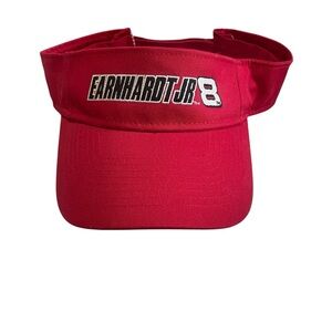 Dale Earndhardt Jr. Visor Mens Hat Hook Loop Red OSFM Racing #8 Nascar Outdoors